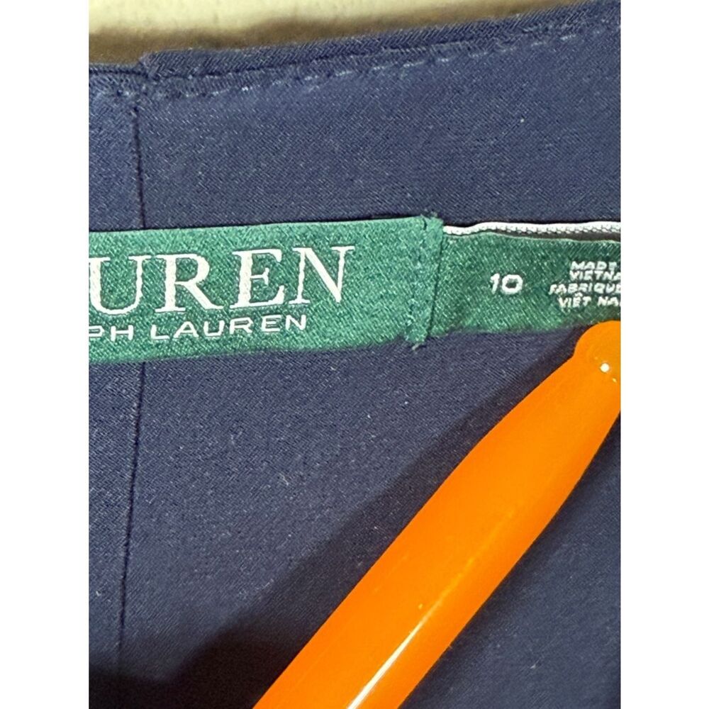 Lauren Ralph Lauren Womens Sz 10 Cold Shoulder Dress Navy Blue - Picture 5 of 6